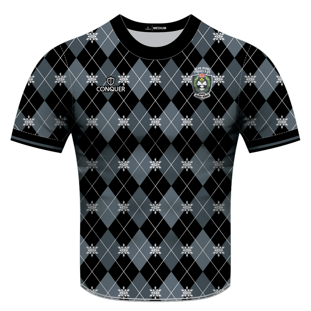 Tycroes RFC Sublimated Christmas T-Shirt KIDS - Diamonds