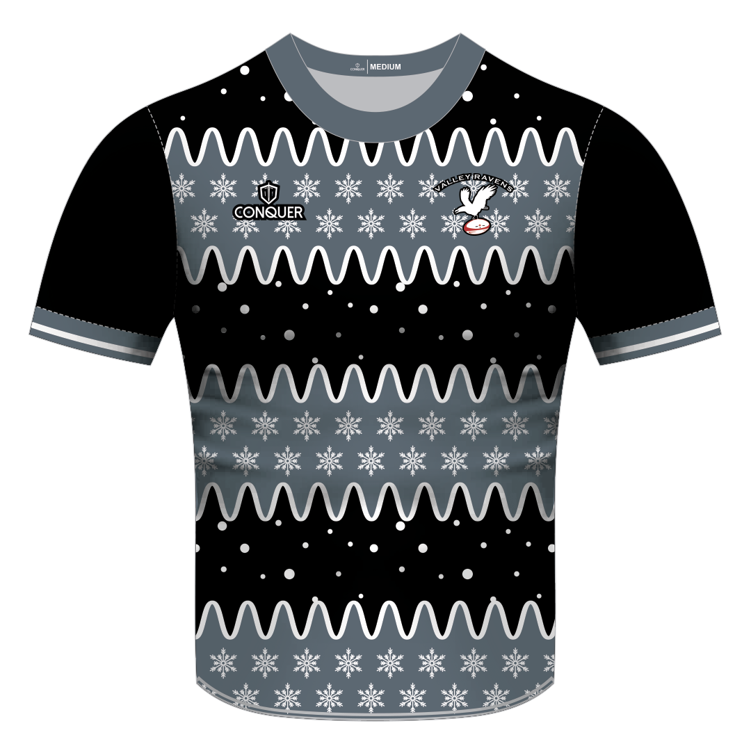 Valley Ravens Sublimated Christmas T-Shirt - Snowflake