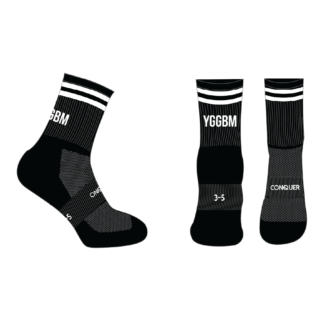 YBM Tim Cyntaf Crew Socks ADULT - Black
