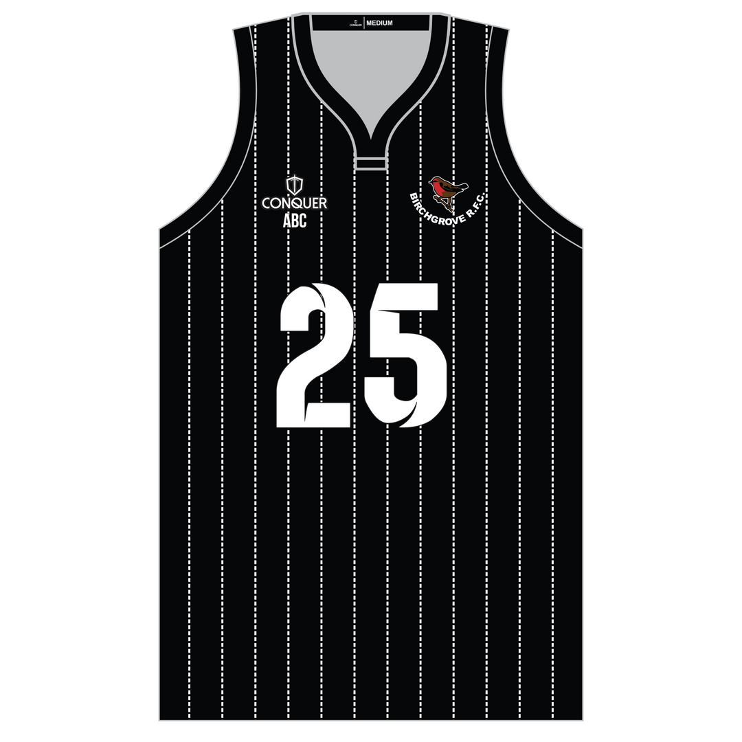 Birchgrove RFC Sublimated Basketball Vest KIDS - Black, Striped