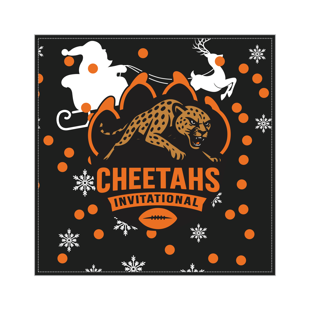 Cheetahs Invitational Christmas Cushion