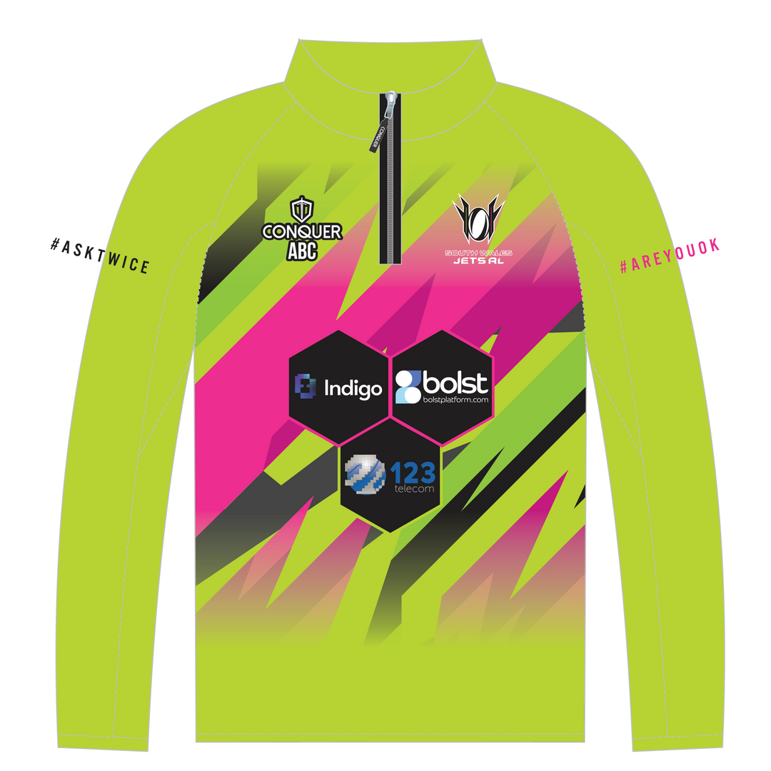 South Wales Jets Green PRO 1/4 Zip Midlayer (Kids)