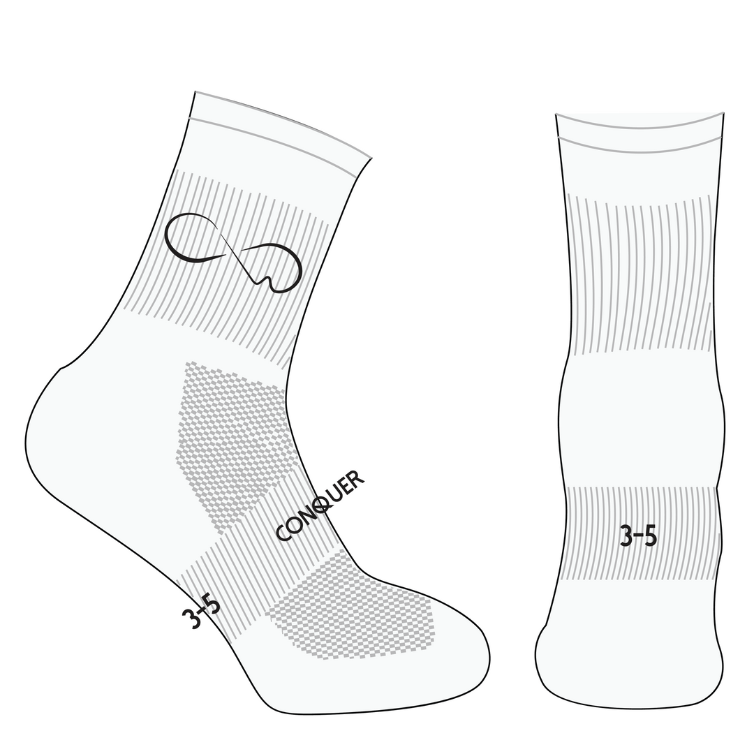 CW Infinity CREW Socks KIDS - White