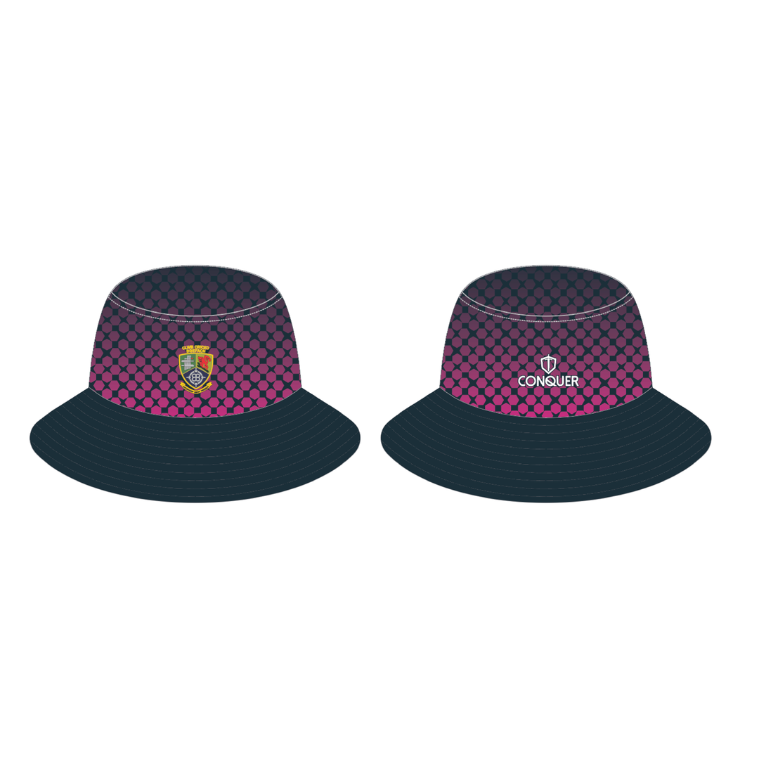 Drefach Cricket Club Women's Reversible Bucket Hat KIDS - Black & Pink