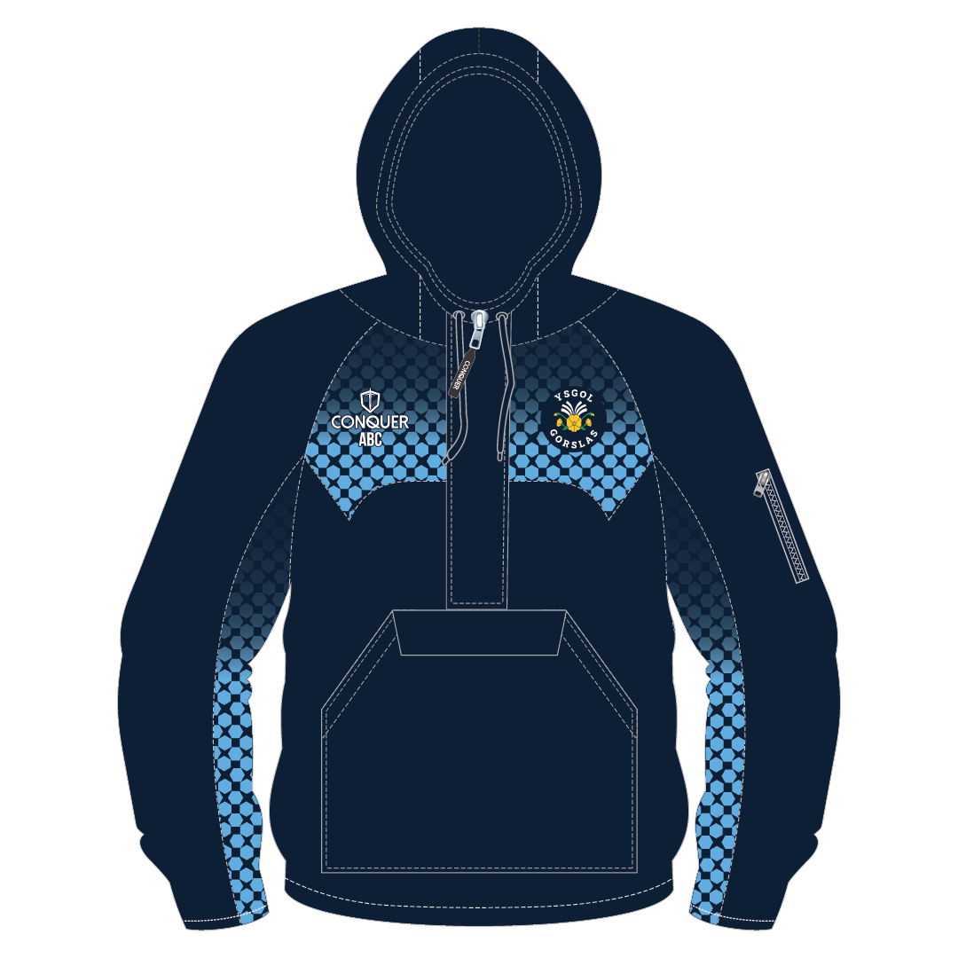 Ysgol Gorslas 1/4 Zip Hooded Windbreaker