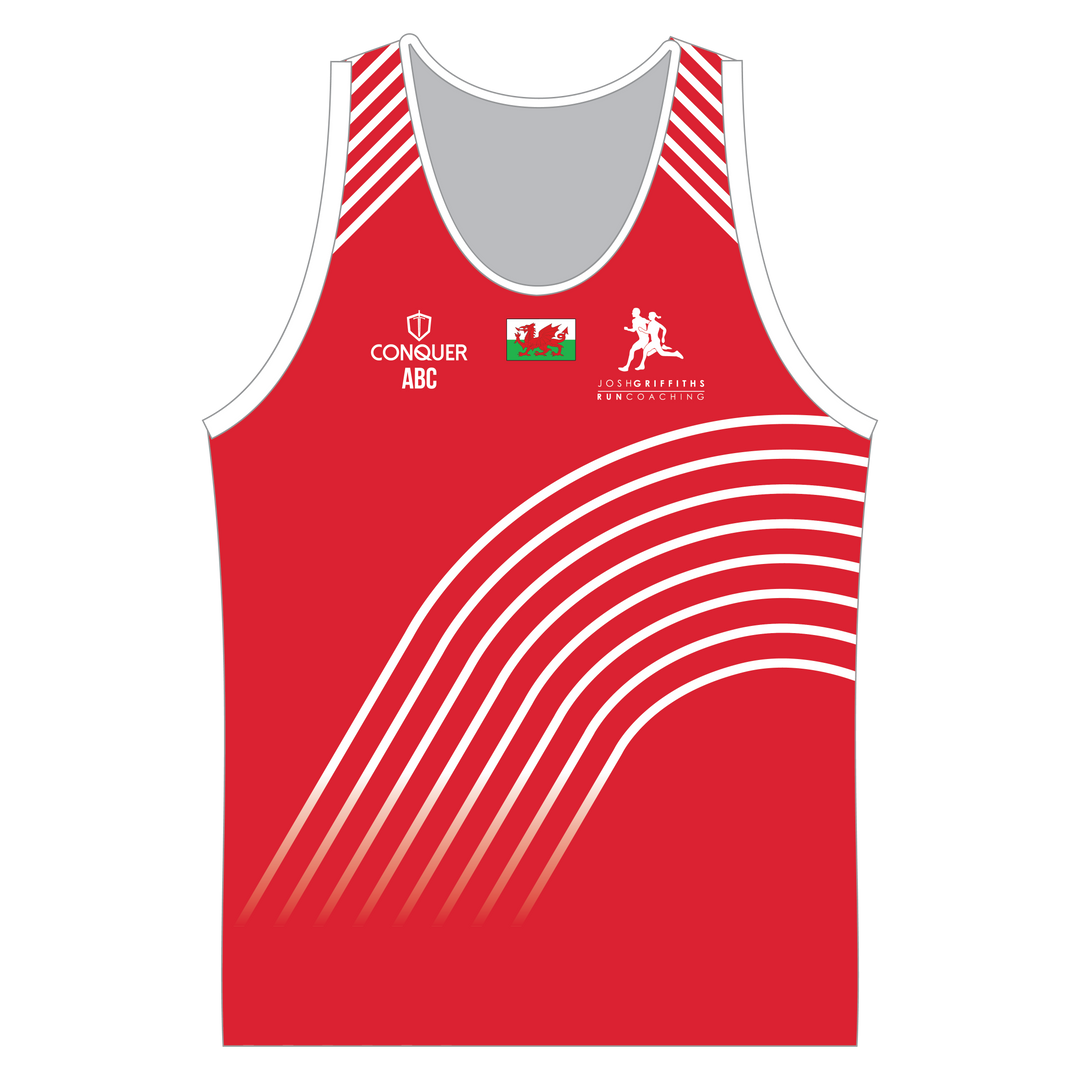 Josh Griffiths Running Sublimated Singlet Vest - Red