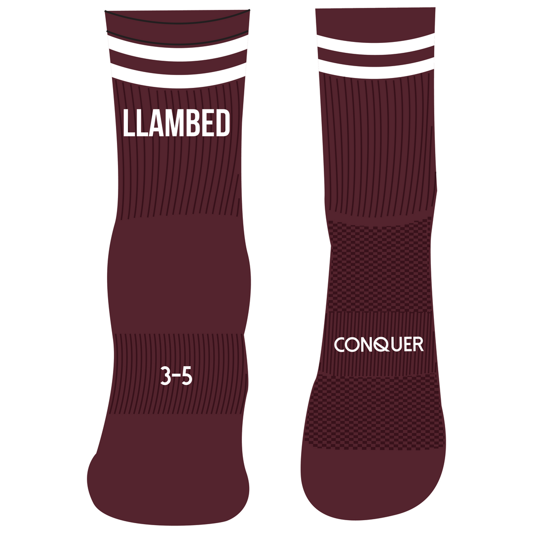 Clwb Criced Llambed Crew Socks ADULT - Maroon