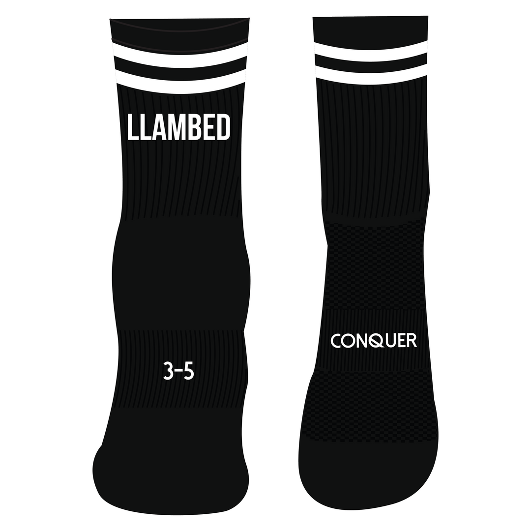 Clwb Criced Llambed CREW Socks ADULT - Black