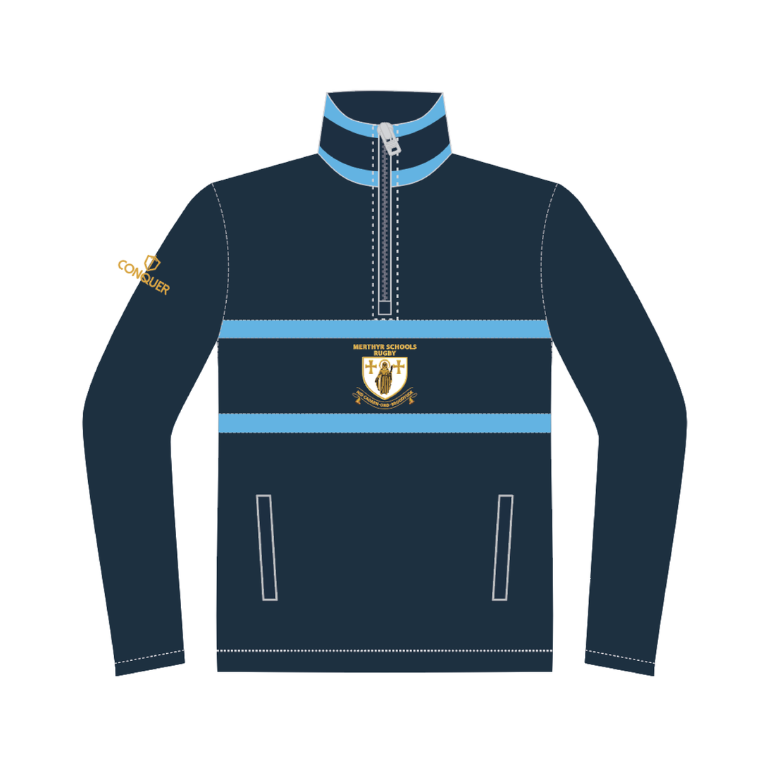 Merthyr Schools Rugby 1/4 Zip Polar Fleece Midlayer KIDS