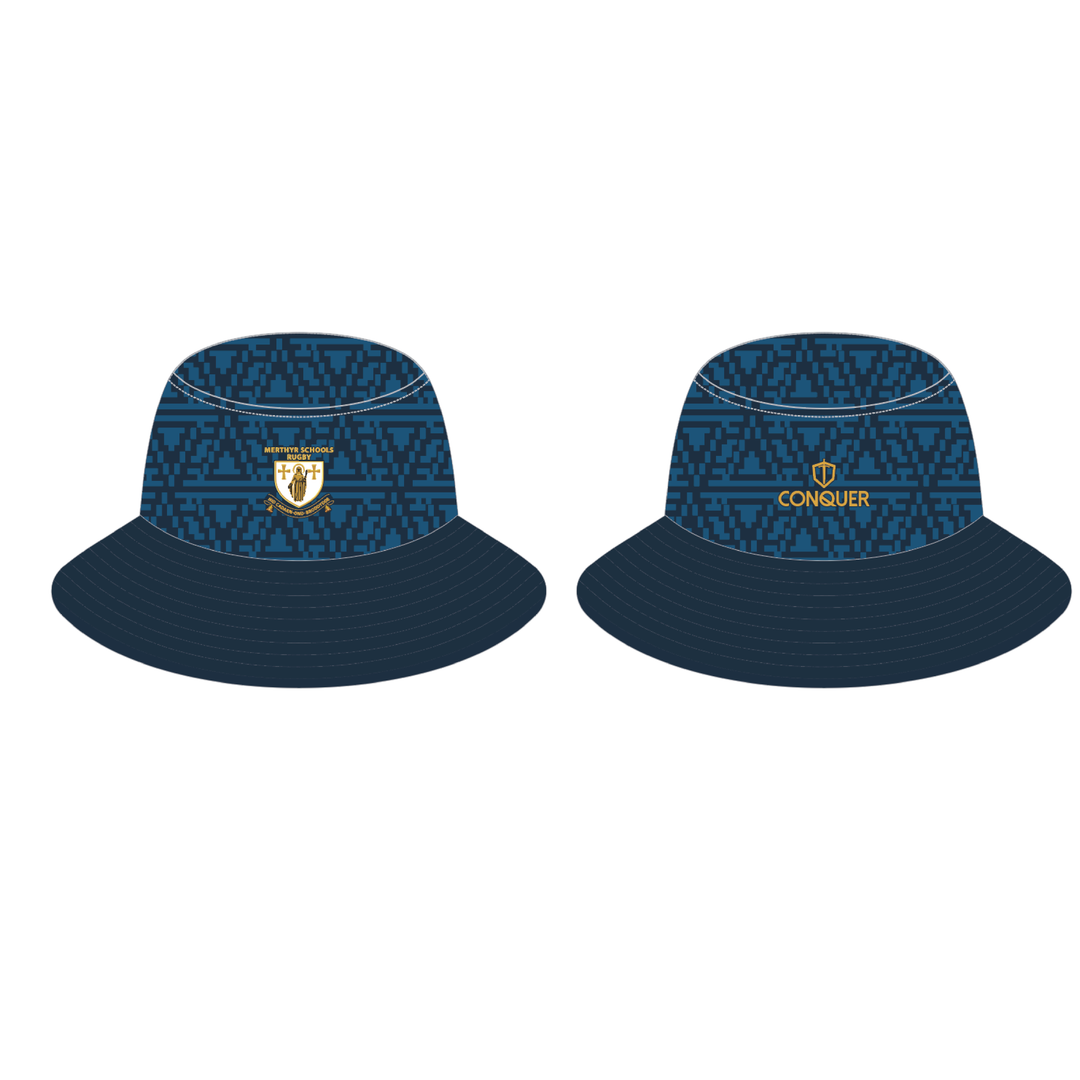Merthyr Schools Rugby Reversible Bucket Hat ADULTS - Blue & Navy