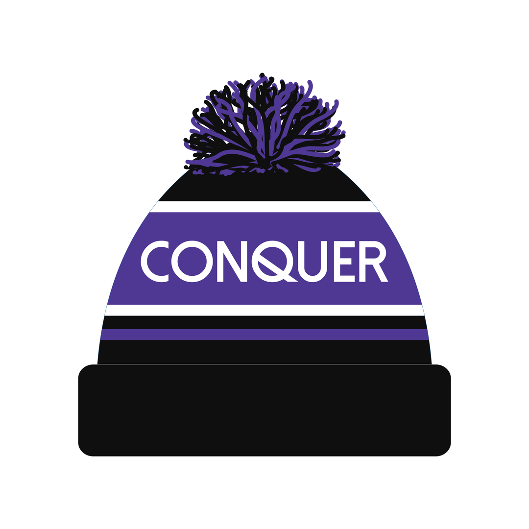 Warwickshire MGA Bobble Hat KIDS - Black & Purple