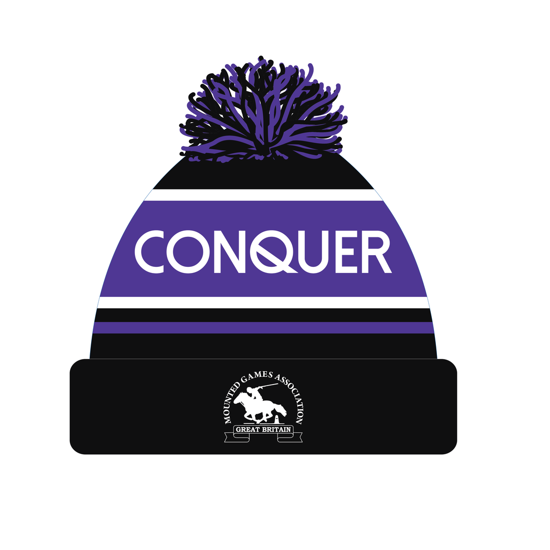 Warwickshire MGA Bobble Hat ADULT - Black & Purple