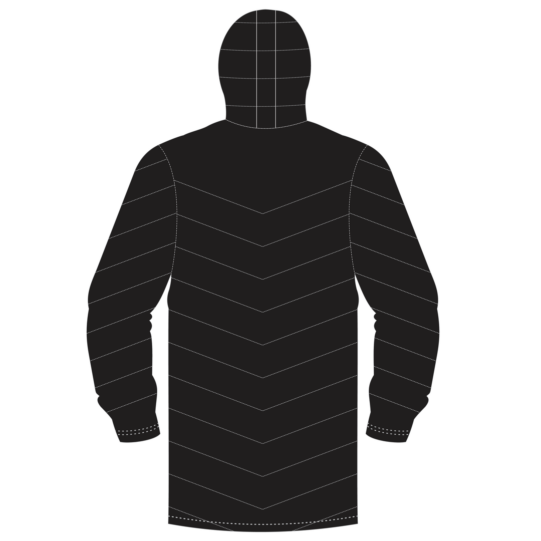 Welsh Fire Service Rugby Black Long Puffy Jacket