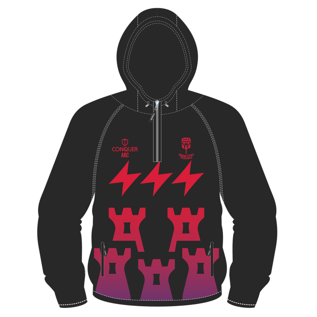 Taran Tywi Pickleball PRO 1/4 Zip Hooded Windbreaker KIDS