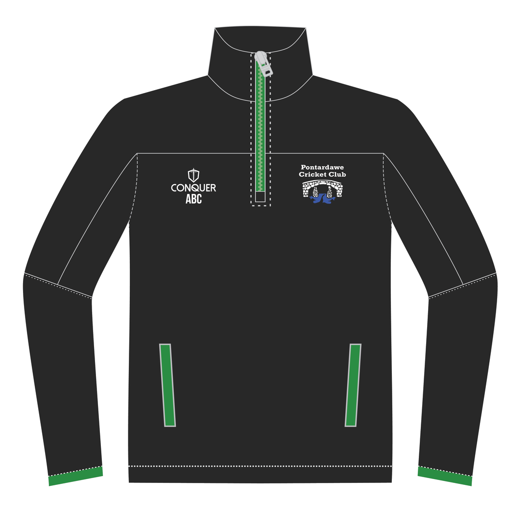 Pontardawe Cricket 1/4 Zip Polar Fleece Midlayer