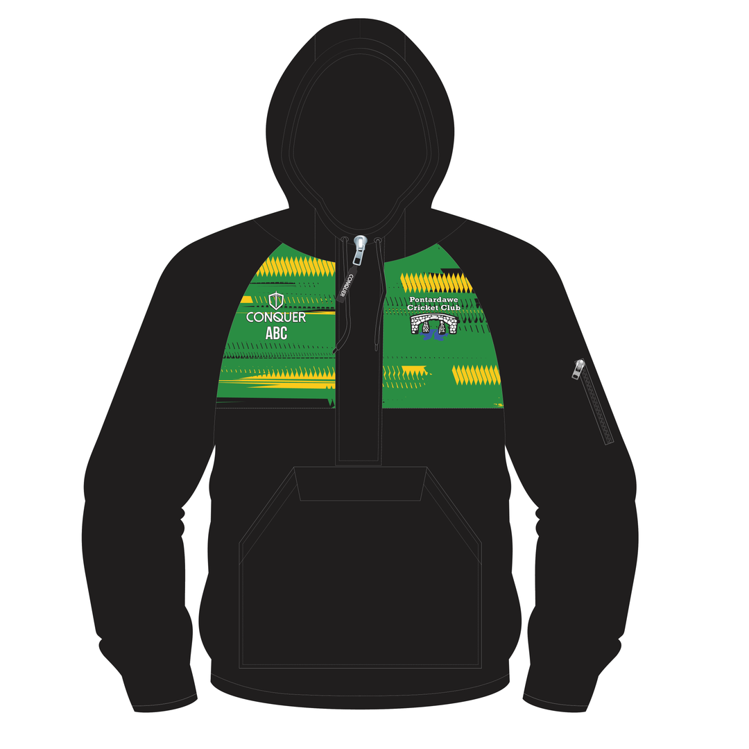 Pontardawe Cricket 1/4 Zip Hooded Windbreaker Kids