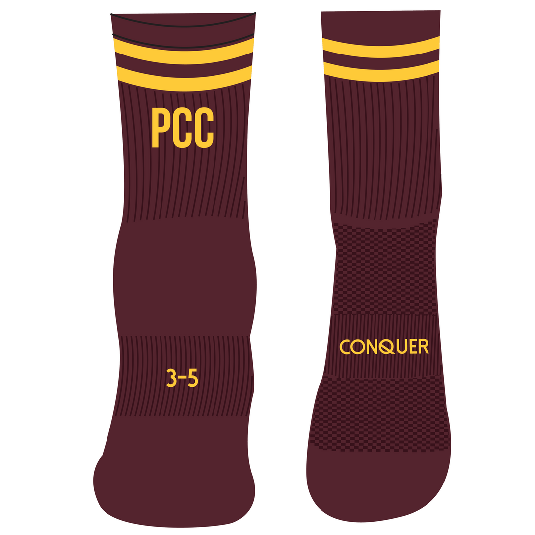 Pontarddulais Cricket CREW Socks ADULT - Maroon