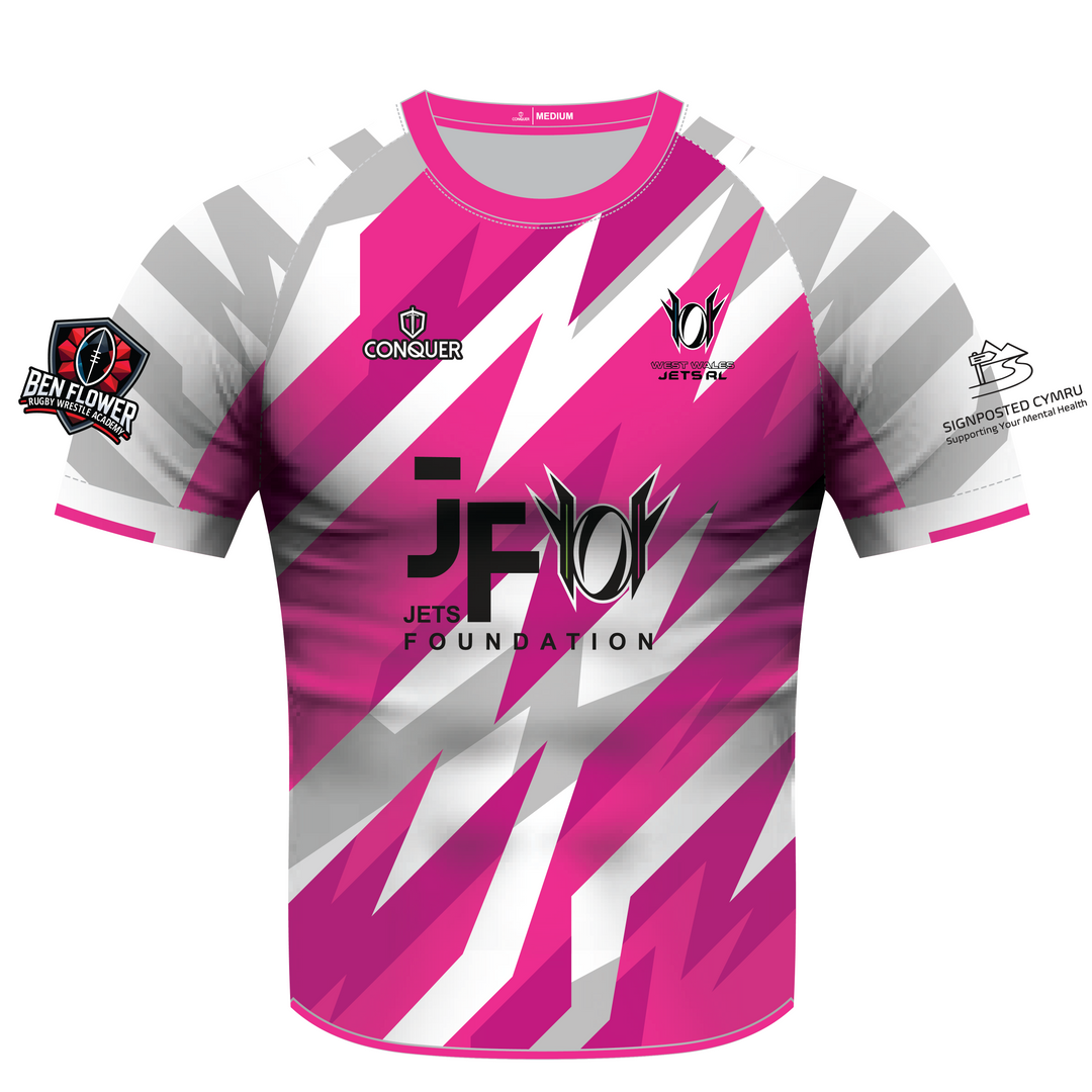 West Wales Jets Pink/ White Training / Warm Up Jersey