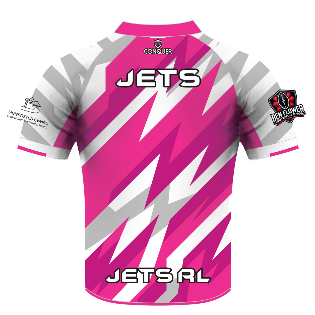 West Wales Jets Pink/ White Training / Warm Up Jersey
