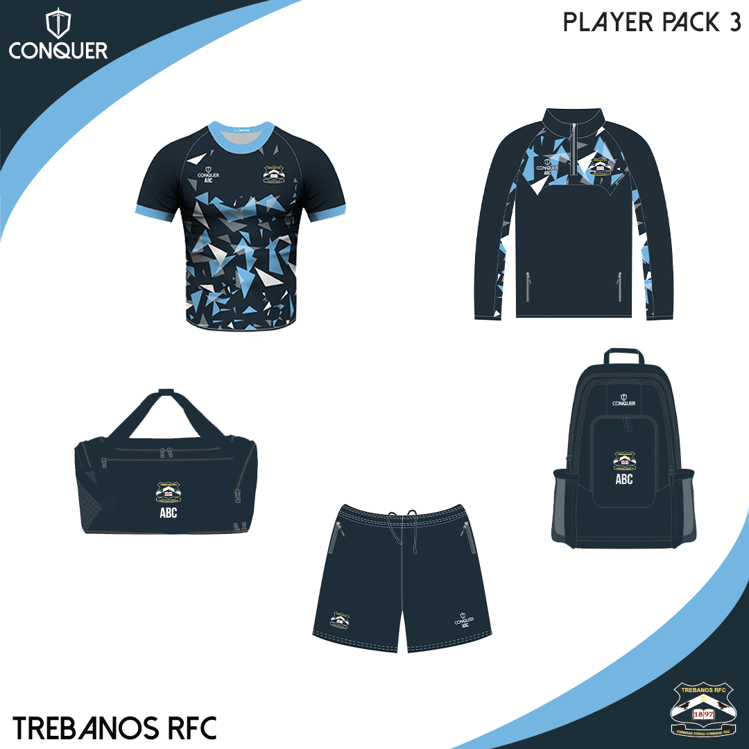 Trebanos RFC PLAYER PACK 3 ADULT Sizes - 26/27