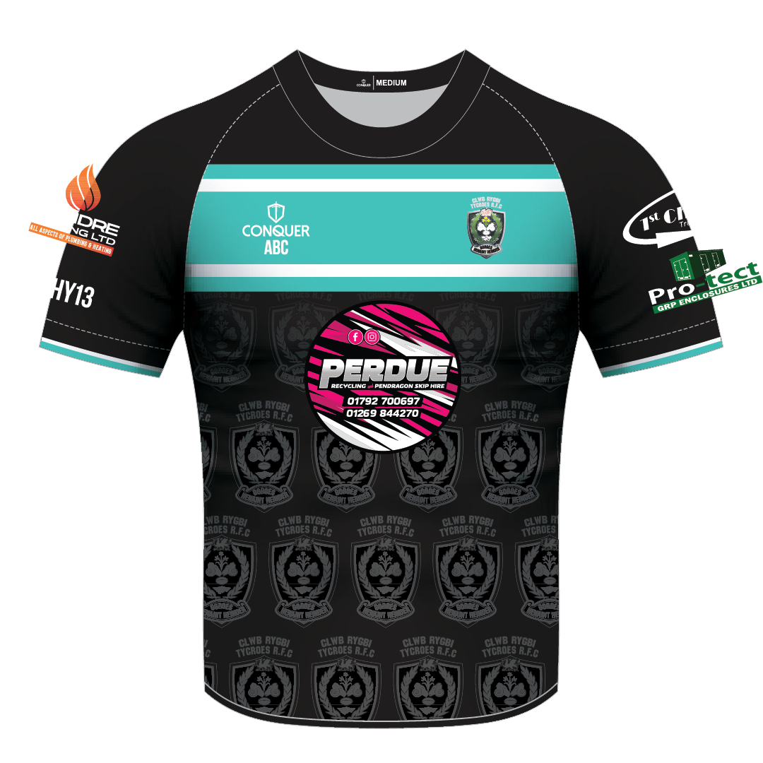 Tycroes LADIES RFC Sublimated T-Shirt KIDS - Patterned