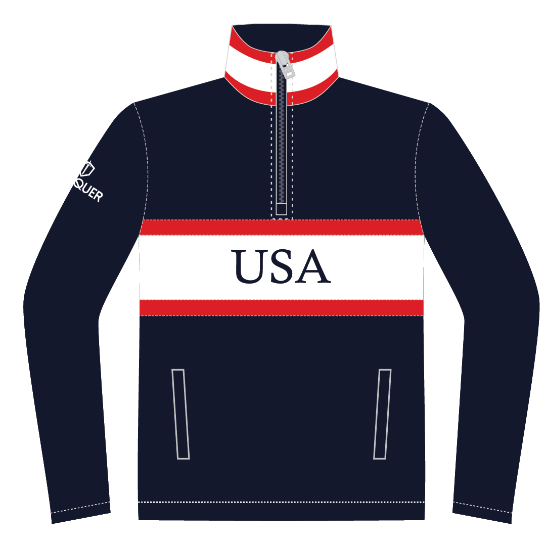 USA Mounted Games 1/4 Zip Cotton Fleece Midlayer