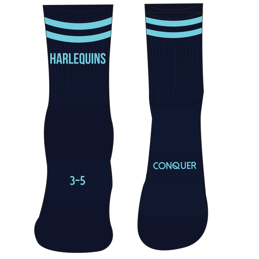 Wyvern Harlequins CREW Socks KIDS - Black